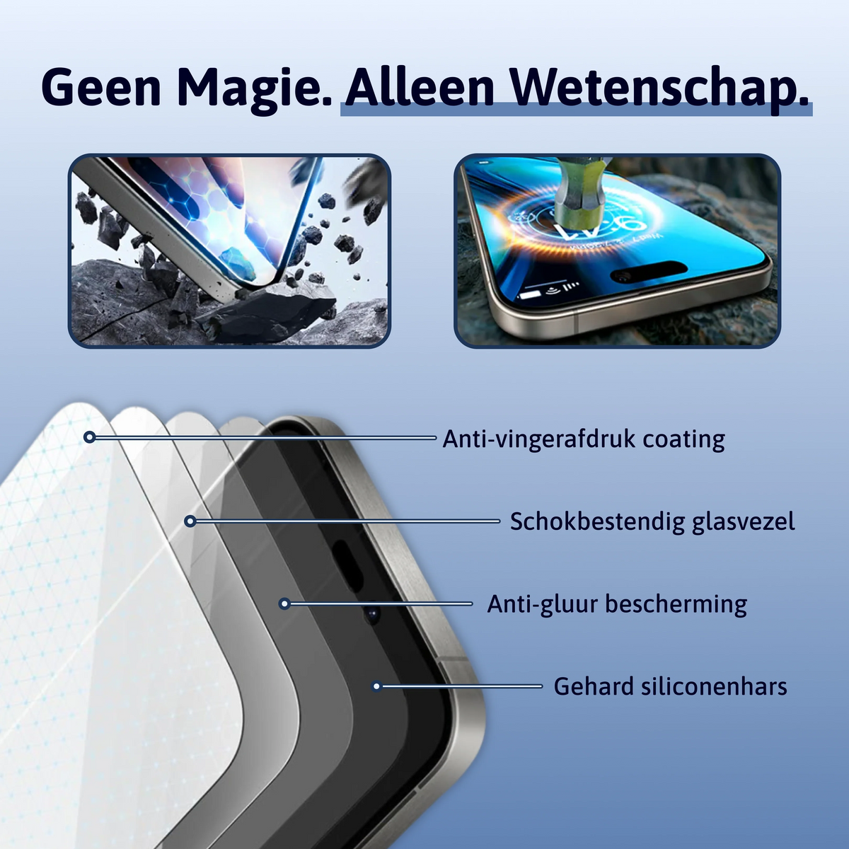 Stof- en Bubbelvrije Screen Protector - Samsung-S