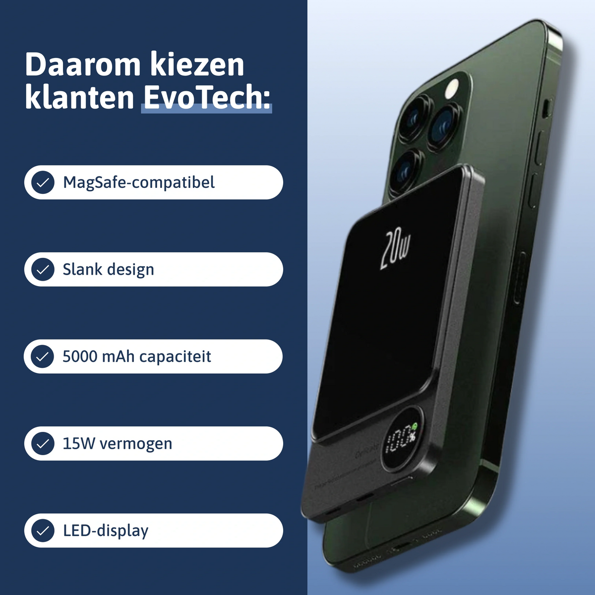 Magnetische & draadloze powerbank